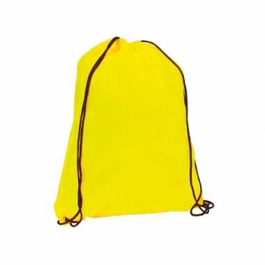 X stuks neon geel gymtassen/sporttassen rijgkoord