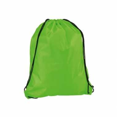 X stuks neon groen gymtassen/sporttassen rijgkoord