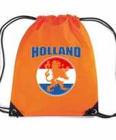 Holland oranje leeuw voetbal rugzakje sporttas rijgkoord oranje