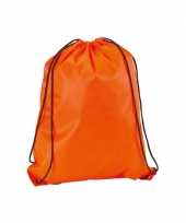 X stuks neon oranje gymtassen sporttassen rijgkoord